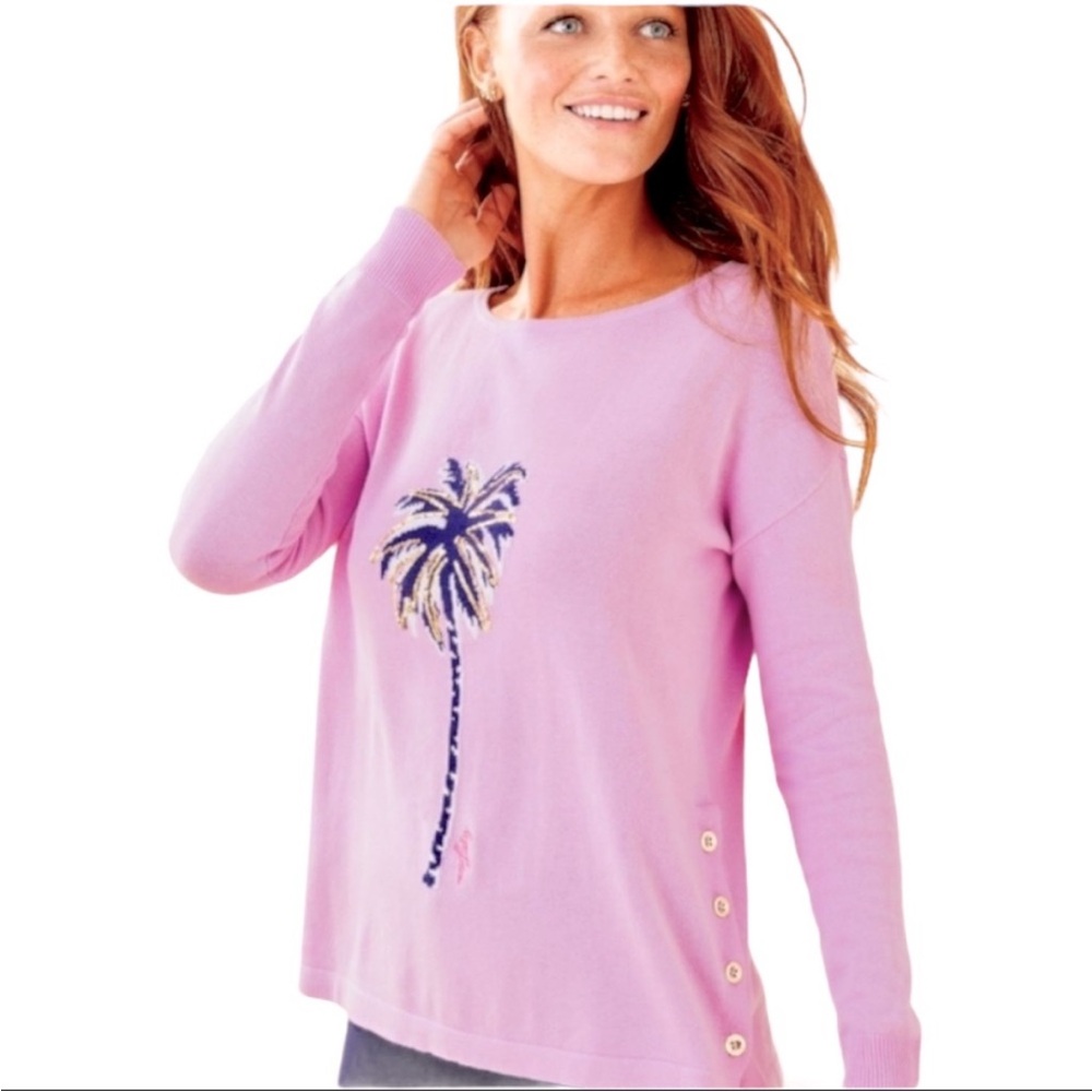 Lilly Pulitzer Pink Palm Tree Sweater